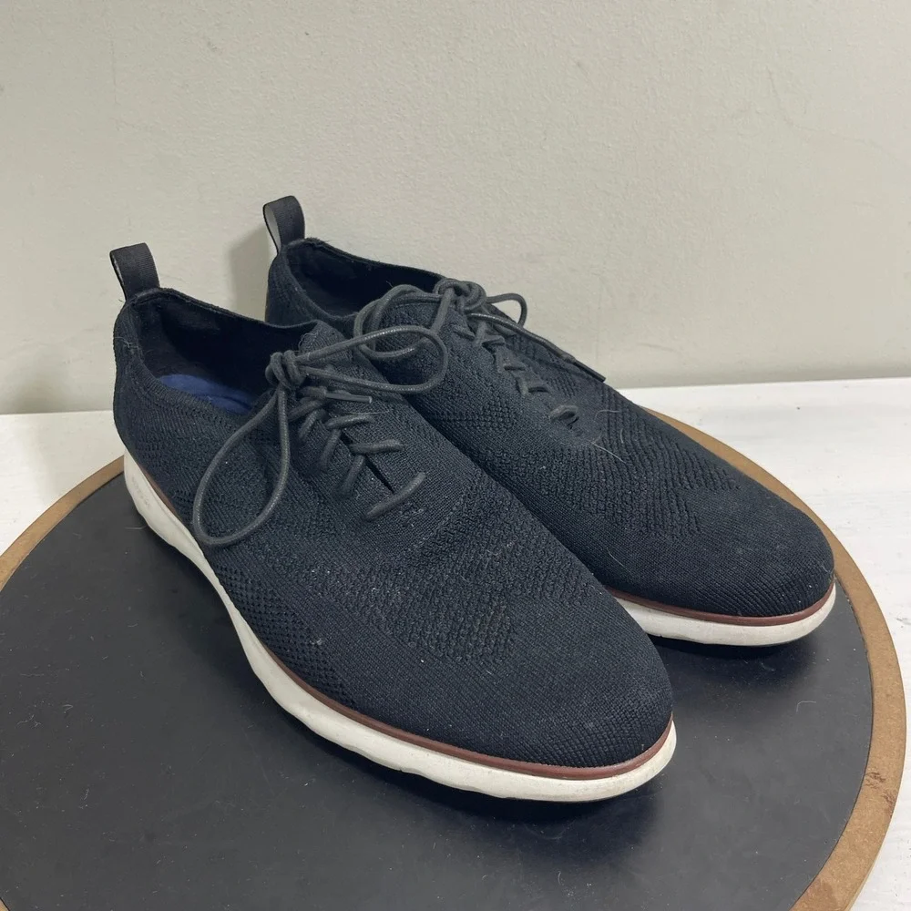 Cole Haan Original Grand Knit Oxford Men 11.5M Black Knit‎ Casual Shoes Casual